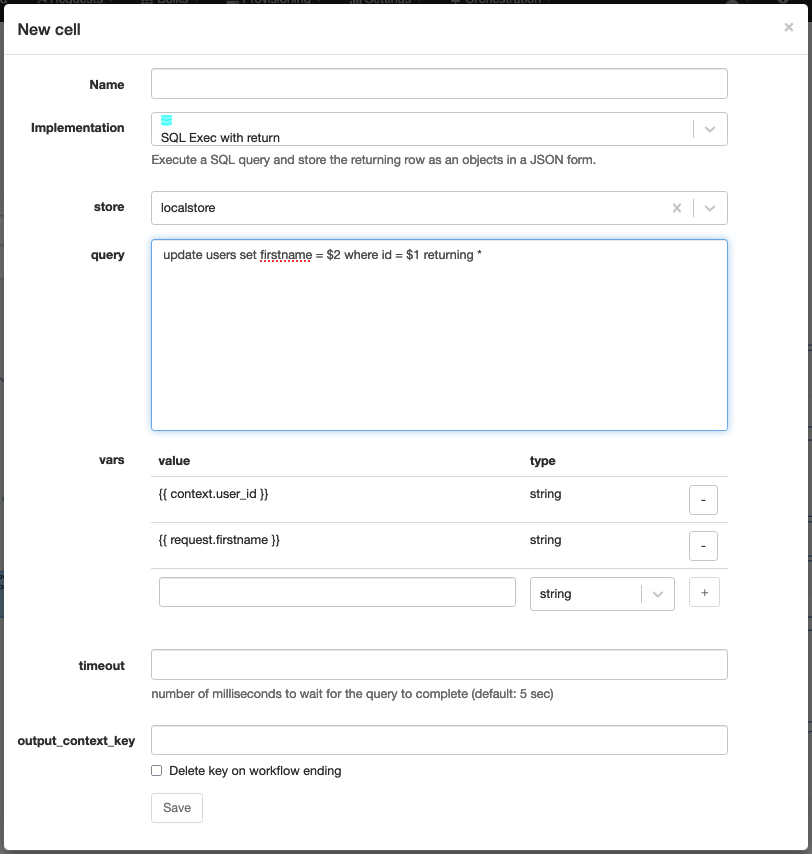 sql exec with return