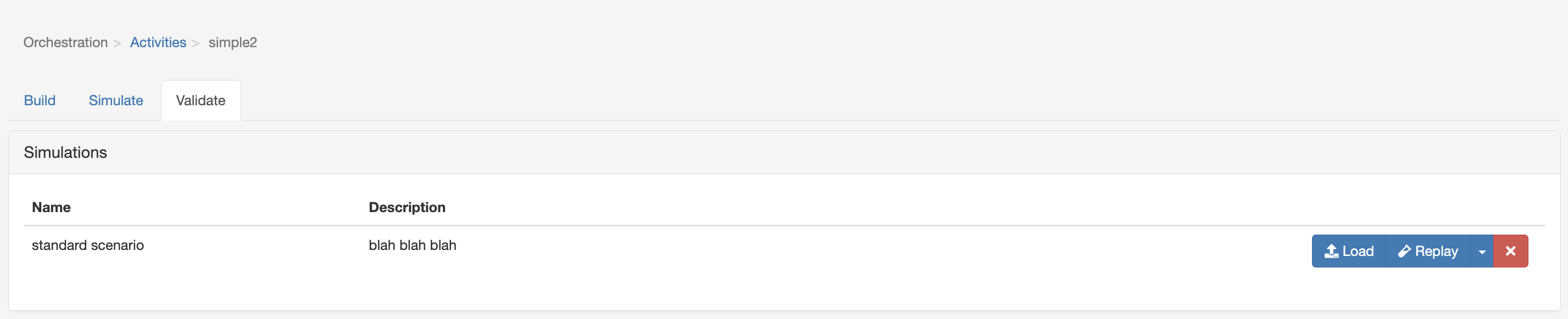 validation tab